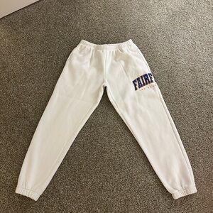 Edikted White Sweatpants with Pink and Blue Tag